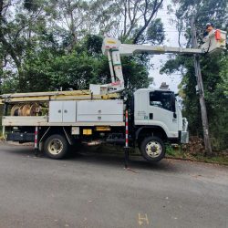 Live power pole repair work