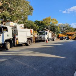 Live power pole replacement work